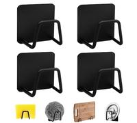 Touosy 4 Pièces Porte Porte Eponge Evier Cuisine, Support Eponge Evier Cuisine 304 INOX, Porte éponge Autocollant Convient pour Le Rangement dans la Cuisines Salle de Bain et Chambre