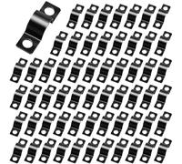 Touosy 60 Pièces Colliers de Serrage en U, Collier Serrage Métal Collier de Serrage Robuste Attache Grillage 2 Trous Fixation Cable Electrique pour Câbles Conduites de Gaz Conduites d'eau (6 MM)