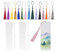 Touosy 90 Pièces 14 x 4,9 CM Marque Page Vierges Accessoire Lecture Etiquette Cadeau Papeterie Bureau avec Trou Gland pour Bricolage Artisanat Cadeau Fête Etiquettes Cadeaux (Blanc)