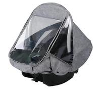 Touosy Habillage Pluie Cosy Universel Protection Pluie Poussette, Compatible Siege Auto Bebe & Autres, Chancelière Bebe Poussette avec Fenêtre Transparente, Filets Aération & Fente Poignée (Gris)