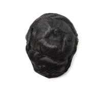 Toupee homme Dessus mono respirant avec peau en PU autour de cheveux humains naturels, prothèse capillaire masculine Prothèses capillaires(1B#,7x9)