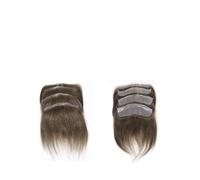 Toupee pour Hommes Postiche for homme, cheveux humains raides, ligne frontale, 7#, brun, ligne naturelle, base en PU, prothèse capillaire Postiches pour Hommes(16x2.5cm)