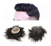 Toupet Cheveux 100% perruque de cheveux naturels 6 pouces Fine Mono hommes toupet cheveux capillaire prothèse cheveux homme système de cheveux for hommes Perruque pour Homme(7x9)