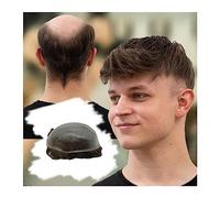 Toupet Cheveux Postiches for hommes à peau fine de 0,04 mm avec base de 8 × 10 pouces Prothèse capillaire durable for hommes 100% unités de système de perruque de cheveux humains indiens Perruque pour