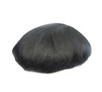 Toupet Cheveux Prothèse # 1B Off noir toupet for hommes système de remplacement de cheveux humains réel Fine dentelle française postiche unités de cheveux pièces Perruque pour Homme(6x9)