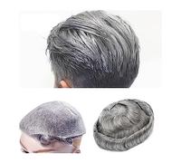 Toupet Cheveux Prothèse capillaire capillaire for hommes, peau fine, boucle en V, sans nœuds, Base en PU, toupet, cheveux humains, perruques for hommes, unités de remplacement de cheveux durables, 0.0