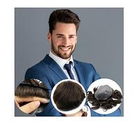 Toupet Cheveux Système de cheveux humains indiens Remy Pièces de cheveux for hommes 8 × 10 pouces Invisible Full Poly Skin PU Injection Toupet for hommes Densité 120% Prothèse de cheveux masculins dur