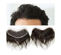 Toupet Cheveux Toupet de ligne de cheveux for hommes, base de dentelle française en forme de V respirante, toupet for hommes, ligne de cheveux naturelle, système de cheveux indiens Remy, 1,5 × 7 pouce