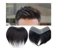 Toupet Cheveux Toupet de ligne de cheveux for hommes, postiche de front 100% vrais cheveux humains, toupet masculin en forme de V, peau fine en PU, ligne de cheveux naturelle, système de remplacement