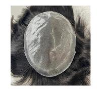 Toupet Cheveux Toupet for hommes noeud Invisible 0.12-0.14mm peau en polyuréthane toupet de cheveux for hommes prothèse de cheveux masculins durables 6 "unité de système de cheveux humains naturels Pe