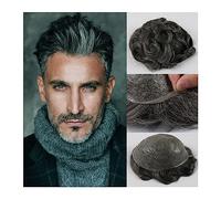 Toupet Cheveux Toupet for hommes Pièces de cheveux humains européens 0,08 mm Peau fine et douce Unités de prothèse de base en PU à boucle en V 6 "Système de remplacement de perruque masculine Perruque