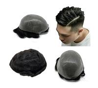 Toupet Cheveux Toupet for hommes Soft Full PU Skin Mens Hair Pieces 6" Système de remplacement de cheveux for hommes avec base de 8x10 pouces Perruques de cheveux humains naturels Remy for hommes Perr