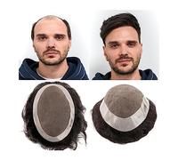 Toupet Cheveux Toupet for hommes Système de remplacement de toupet de cheveux humains mono fins avec PU autour for hommes Ligne de cheveux naturelle Densité moyenne Prothèse de cheveux masculins durab