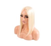 Toupet de cheveux humains for femmes 5 "x 6", perruques à base de dentelle suisse nouées à la main de 14 pouces, aspect naturel, perruque à clipser for cheveux clairsemés(Color 613)