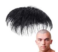 Toupet De Cheveux Pour Hommes - Topper Court Noir Naturel 14-20 Cm, Postiche En Vrais Chevux, Perruque À Pince, Extension De Cheveux, Respirant, Ajustement Sécurisé, Aspect Naturel | Toupet Élégant P