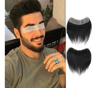 Toupet Frontal 100% Cheveux Humains,SystèMes De Remplacement De Ligne De Cheveux Noirs Naturels Pour Hommes,Usage Quotidien(BF159,4.5x18cm)