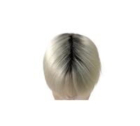 Toupet Homme 100% cheveux humains Ombre Microskin mâle prothèse de cheveux 0.08MM Double noué hommes capillaire prothèse toupet hommes perruques for homme Système Remplacement Cheveux(Dark Root Blond,