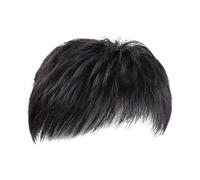 Toupet Homme Couverture postiche courte droite hommes postiche élégant hommes perruque d'apparence naturelle hommes perruque de cheveux synthétiques for les taches cheveux gris Système Remplacement Ch