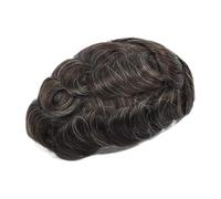 Toupet Homme Mono Npu - perruque toupet for hommes, prothèse capillaire Fine et Durable, 6 pouces, faite à la main, système de remplacement de cheveux humains indiens Système Remplacement Cheveux(#210