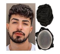 Toupet Homme Perruques de cheveux humains européens for hommes en mono NPU fins Perruques de cheveux humains for hommes Postiches de ligne de cheveux naturels Système de remplacement PU Perruque for h