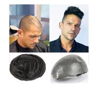 Toupet Homme Postiche en cheveux humains faits à la main for hommes, postiche ultra fin de 0,02 à 0,03 mm, base en PU, unités de cheveux, système de remplacement de cheveux européens de 6 pouces, prot