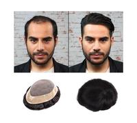 Toupet Homme Postiche for homme en cheveux humains indiens avec revêtement fin en monopolymère autour du postiche for homme Système capillaire monofilament NPU respirant Unités de prothèse capillaire