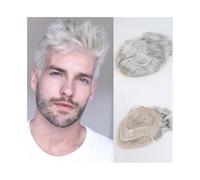 Toupet Homme Postiche for homme Mono Lace avec peau fine PU respirant prothèse capillaire masculine #1B90 système de cheveux humains gris Système Remplacement Cheveux