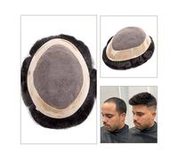 Toupet Homme Système de remplacement de cheveux for hommes Revêtement fin en monopoly autour des postiches for hommes Cheveux humains indiens Toupet for hommes Prothèse capillaire masculine respirante