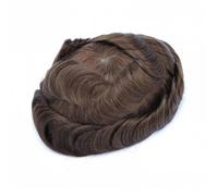 Toupet Homme Toupet de cheveux longs for hommes 14/16/18/20 pouces postiches for hommes ligne de cheveux naturelle dentelle et base en polyuréthane système de cheveux humains prothèse de cheveux mascu