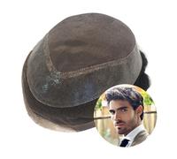 Toupet hommes Lace Front Male Hair Prosthesis Breathable Mono Top with PU Skin Around Human Hair Systems Toupee Perruques Toupee Cheveux(7x10)