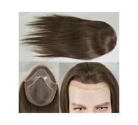 Toupet hommes Swiss Lace Front Men Toupee 8"x10" Mono Lace PU Hairpiece 12" Long Human Hair System Units Perruques Toupee Cheveux(#3 Color)