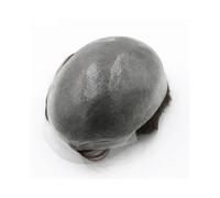 Toupet pour hommes 100% système de cheveux humains prothèse de cheveux masculins 0.08mm toupet hommes perruques durables for hommes unité prothèse capillaire Perruques(Jet black,7x9)