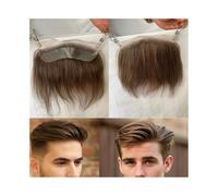 Toupet pour hommes HD Invisible Lace de cheveux en dentelle 4 cm x 18 cm racines de cheveux pour hommes Toupet en dentelle frontale PU arrière 4# Brun postiches d'homme pour systèmes de remplacement