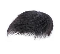 Toupet Pour Hommes,Perruque Courte Noire Naturelle Pour Hommes,SystèMes De Remplacement De Postiche En Cheveux Humains VéRitables Avec Clip Pour Homme,Usage Quotidien(A Style,16x18cm)