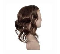 Toupet pour hommes Système de remplacement cheveux bouclés for hommes 12 pouces long toupet Fine Mono dentelle postiche for Toupet pour hommes(3#)