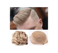 Toupet pour hommes Système de remplacement de cheveux humains indiens Remy for hommes toupet diverses couleurs hommes postiches Base Frence dentelle avec Perruques(Dark Brown,6x8)