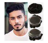 Toupet pour hommes Toupet cheveux hommes dentelle française autour de la prothèse hommes perruques système de remplacement de cheveux postiche Pure faite à la main for perruques masculines Perruques(8