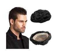 Toupet pour hommes Toupet de cheveux humains for hommes Fine Mono et NPU autour du toupet for hommes postiche indienne Remy unité de système de remplacement de cheveux prothèses de cheveux masculins r