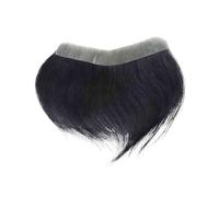 Toupet pour hommes Toupet de cheveux humains, peau fine, Base en PU, postiche frontal, Patch, prothèse capillaire for hommes Toupet pour hommes(Natural Black)