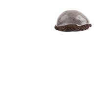 Toupet Prothèse capillaire pour homme, 0,06 à 0,08 mm, peau fine, double nœud, ligne de cheveux naturelle, boucle en V, base en polyuréthane, système de remplacement de cheveux humains lisses (marron