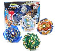 Toupie 4pcs ,Toupie Burst Set 4D Fusion Jouet avec Arena Metal Fight, Classiques pour La Fête des Enfants, Noël, Halloween, Anniversaire- 4 Toupies + 2 Lanceurs (E)