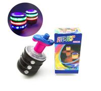 Toupie à lumière LED colorée et amusante pour enfants, jouet musical lumineux en bois