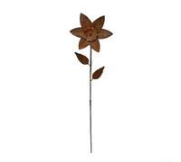 Toupie de jardin en métal avec lame artistique unique et finition résistante à la rouille, conçue pour ajouter du mouvement et du charme vintage aux parterres de fleurs et aux espaces extérieurs