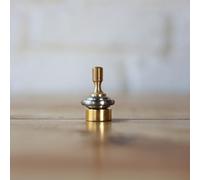 Toupie de précision en acier inoxydable avec tige en laiton - Jouet de bureau usiné CNC de 3,5 cm, longue durée de rotation, art cinétique EDC, dessus rotatif en métal testé en équilibre ST215