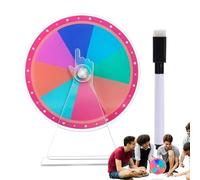 Toupie effaçable à sec - Support de 13 cm - Roulette Tombola colorée - Assiette Win Fortune - Réunion de famille pour enfants, réunions de vacances, pub, bar, soirée quiz, réunions d'affaires, paris