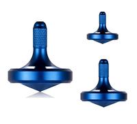 Toupie en métal en Acier Inoxydable, Jouet de décompression EDC Bien conçu, Parfaitement équilibré et Roulant en Douceur, Aide à réduire Le Stress, l'anxiété (3PCS L+M+S/Bleu)