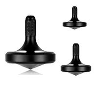 Toupie en métal en Acier Inoxydable, Jouet de décompression EDC Bien conçu, Parfaitement équilibré et Roulant en Douceur, Aide à réduire Le Stress, l'anxiété (3PCS L+M+S/Noir)