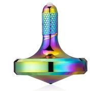 Toupie en métal en Acier Inoxydable, Jouet de décompression EDC Bien conçu, Parfaitement équilibré et Roulant en Douceur, Aide à réduire Le Stress, l'anxiété (L/Iridescent)