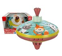 Toupie en métal pour enfants, toupie, grand diamètre, 15 cm, rotative, jouet 24 mois, toupie classique à pompe en tôle volant en étain Spinner Toy, couleurs assorties de couleurs aléatoires