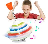 Toupie Lumineuse pour | Toupie à Pousser Le Bas avec LED et Musique | Cadeaux d'Jouet Filature lumière Main pour des Tout-Petits garçons Filles, Jouets LED toupie Rianpesn